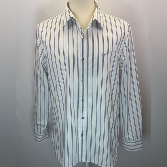 American Eagle Outfitters Other - American Eagle Outfitters‎ Men's Vintage Fit Blue White Striped Long Sleeve XL